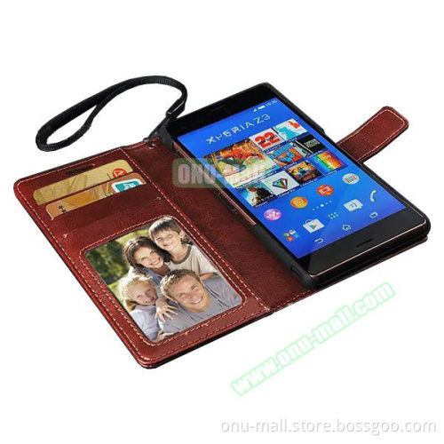 Crystal Texture PU+TPU Magnetic Wallet Flip case for Sony Xperia Z4